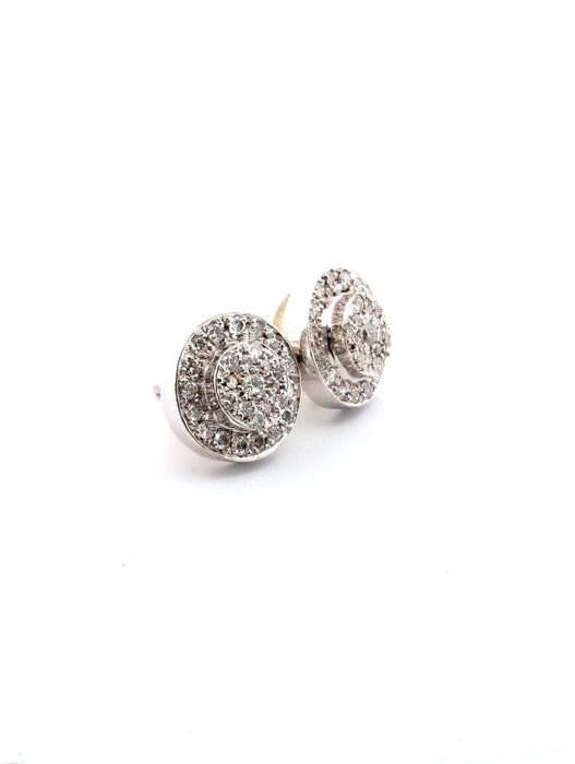 Boucles d'oreilles Boucles d'oreilles en or blanc avec diamants 58 Facettes