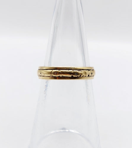 Bague 50.5 Bague jonc alliance motifs géométriques vintage en or 14k 58 Facettes A06567