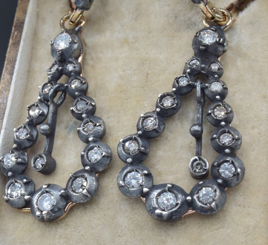 Boucles d'oreilles de l'époque victorienne 58 Facettes