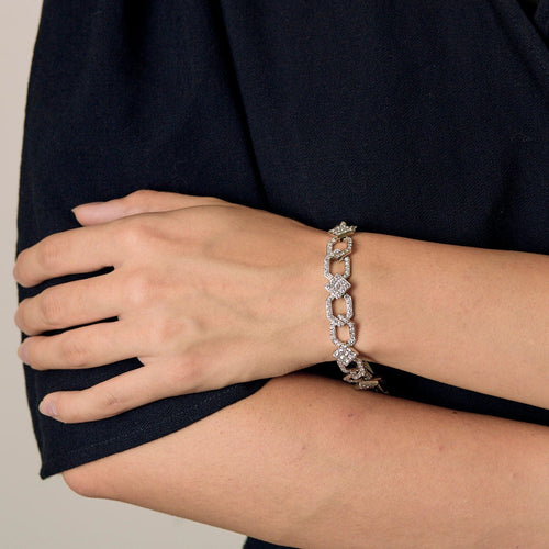 Bracelet M.Gérard - Bracelet en or blanc et diamants de style art déco 58 Facettes