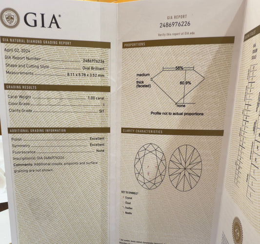 Bague 49 Solitaire en or jaune et diamants avec certificat GIA 58 Facettes