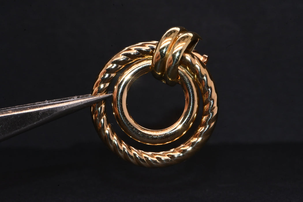 Gold double hoop earrings