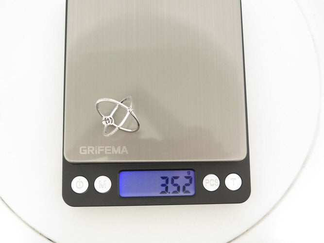 Bague 50 bague GUCCI gg running 7mm en or blanc 18k 108 diamants t50 58 Facettes 271884