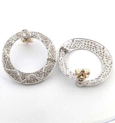 Boucles d'oreilles Boucles d'oreilles en or blanc avec diamants 58 Facettes