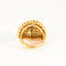 Bague 50 Bague boule vintage en or jaune 18K sertie de 6 saphirs et d'un rubis 58 Facettes