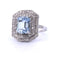 Bague 57 Bague Art Déco - Or blanc, aigue-marine et diamants 58 Facettes