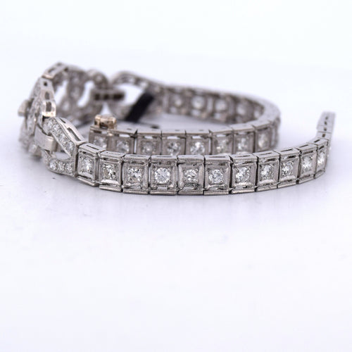 Bracelet Bracciale decò en platine et diamants 58 Facettes