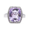 Bague 53 Bague Or blanc Améthyste, Diamant 58 Facettes 3804082CN
