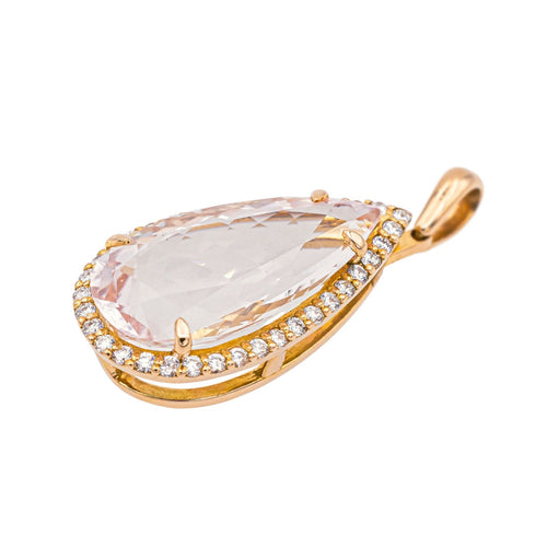Pendentif Pendentif Poire Or rose Morganite, Diamant 58 Facettes 4063808RV