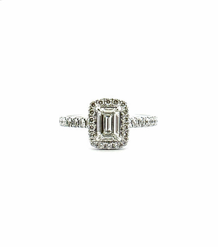 Bague 54 Bague Solitaire diamant taille émeraude 0.72ct 58 Facettes