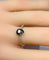 Bague 52.5 Bague solitaire or blanc, diamants blancs et diamants noirs. 58 Facettes AB509