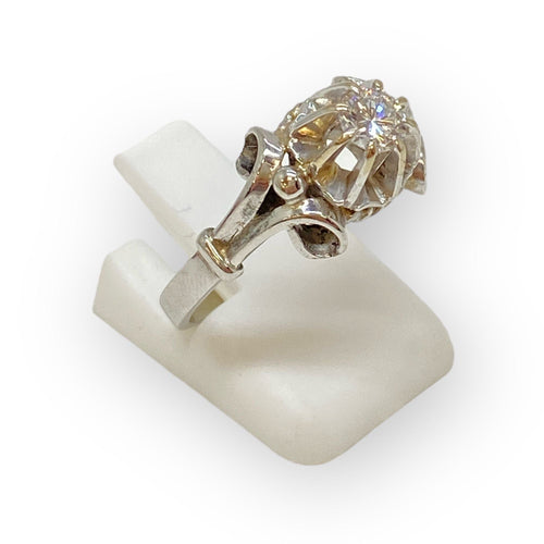 Bague 56 Bague ancienne or blanc diamants 58 Facettes 330055173