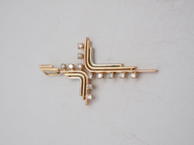 Pendentif Croix 3 ors diamants 58 Facettes