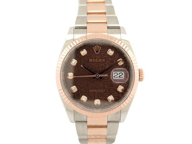 Montre montre ROLEX datejust 36 lady pl 126231 or rose 18k acier fullset 58 Facettes 266682