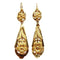 Boucles d'oreilles Dormeuses antique XXL or jaune fleurs finement ciselés (circa 1900) 58 Facettes A05468