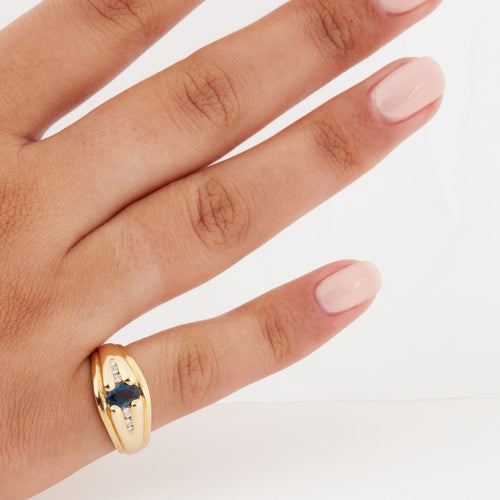 Bague 51 Bague Or Jaune - Saphir et Diamants 58 Facettes RÉF 3037/18