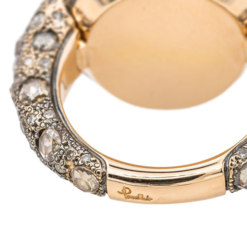 Bague 51 Pomellato Bague Cocktail Tango Or rose Quartz, Diamant 58 Facettes 3230375CN