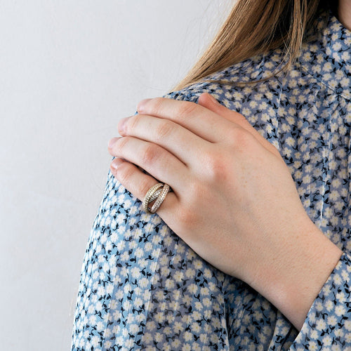 Bague 49 CARTIER - Bague Trinity pavée de Diamants 58 Facettes