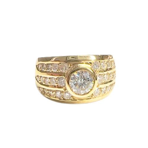 Bague 55 Bague bandeau or jaune diamants 58 Facettes Q148B
