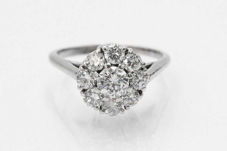 Bague 55 Bague classique en or blanc sertie de diamants (1,68 ct) 58 Facettes 11263