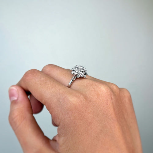 Bague 54 Bague Dôme - Or blanc & Diamants 58 Facettes 250302R