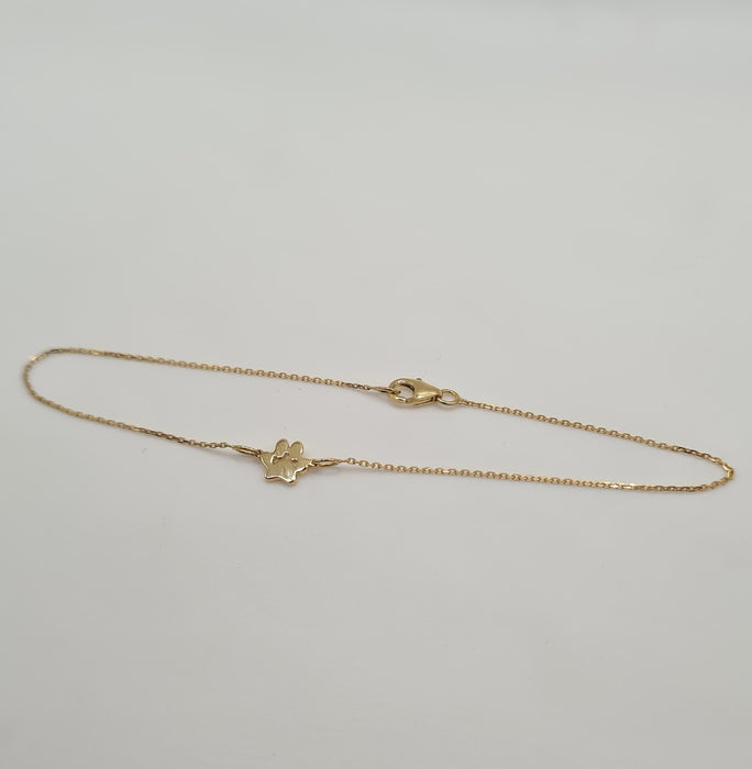 Yellow gold dog paw bracelet