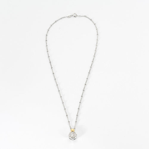 Pendentif PENDENTIF FLEUR DIAMANTS OR BLANC 58 Facettes M8842 X2