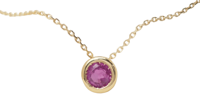 Collier Collier solitaire en or jaune et rubis 58 Facettes vlfr6043