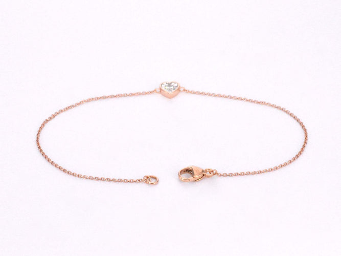 Bracelet Bracelet en or rose avec cœur en diamant 0,10 carat 58 Facettes 2234