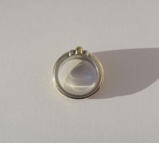 Christofle - Bague jonc vintage godrons en or 18k et argent 58 Facettes