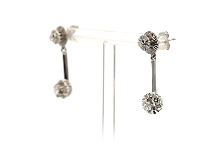 Boucles d'oreilles Boucles d'oreilles Art Déco or blanc, diamants (+-0.36ct) 58 Facettes B738