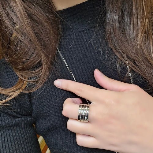 Bague 57 Dinh Van - Bague "Pulse" en or blanc 18 carats et diamants - EU57 à EU58 58 Facettes DINV-RI-PULS-WGD