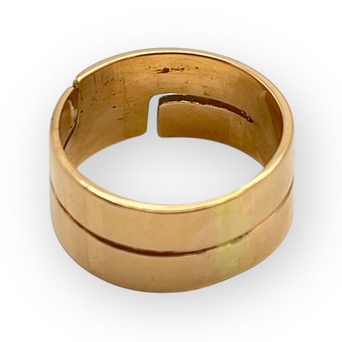 Bague 63 Bague anneau géométrique en or jaune 750 (18k) 58 Facettes 149061657