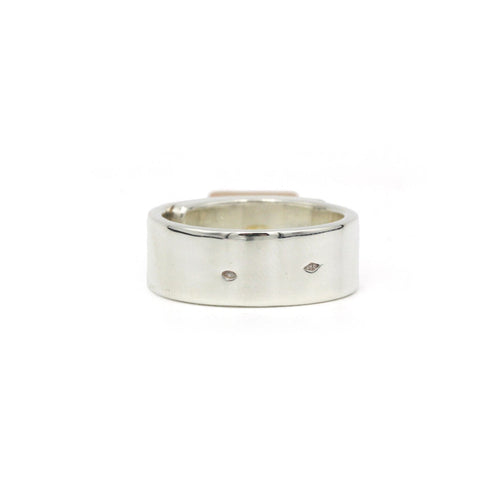 Bague 53 Bague Argent & Or rose Amulettes - HERMES 58 Facettes 260046R