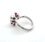 Bague 51 Bague en or blanc avec rubis et diamants 58 Facettes