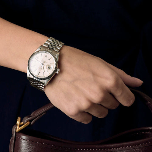 Montre ROLEX - Montre Datejust en acier, bracelet jubilé 58 Facettes