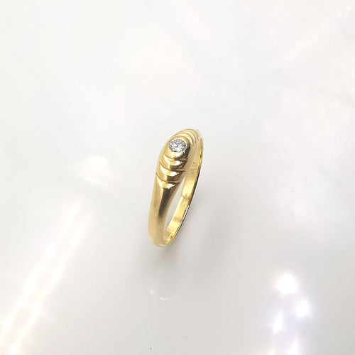 Bague 51 Bague solitaire Or jaune et Diamant 58 Facettes