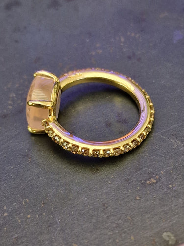 Bague 51 POMELLATO - Bague Bébé Topaze Rose Or et Diamants 58 Facettes