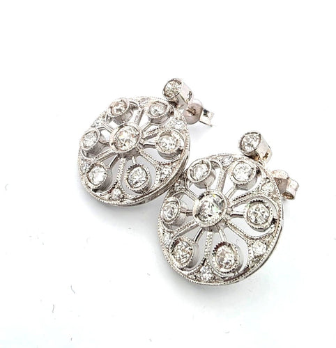 Boucles d'oreilles Boucles d'oreilles en platine avec diamants 58 Facettes