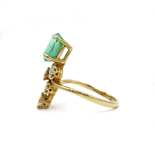 Bague 51.5 Bague Duchesse - Or jaune, Emeraude & Diamants 58 Facettes 250412R