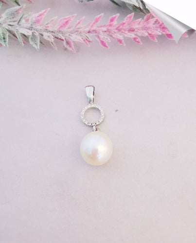 Pendentif Pendentif Perle de Culture Diamants  Or Blanc 58 Facettes AB 1081