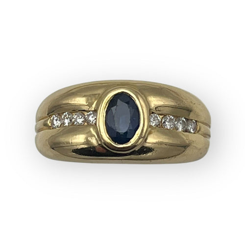 Bague 54 Bague or jaune saphir et diamants 58 Facettes 149053859