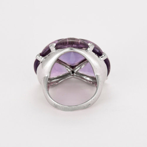 Bague 52 1/2 Bague or blanc, améthyste et diamants 58 Facettes 239