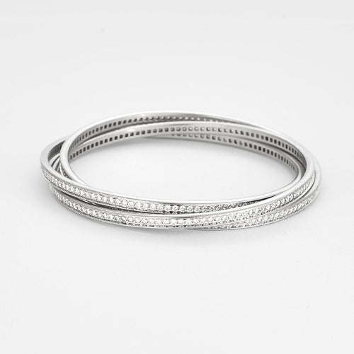 Bracelet CARTIER - Bracelet Trinity en or blanc et diamants 58 Facettes