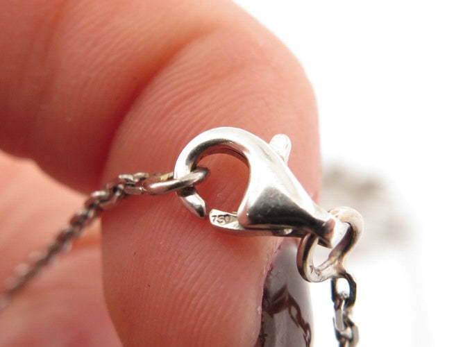 Collier collier pendentif fleur camelia or blanc 18k 119 diamants 1.63ct 9.3gr 58 Facettes 270129