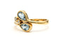 Bague 56 Bague contemporaine en or jaune sertie de topazes et de diamants 58 Facettes 22938