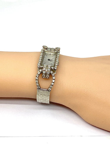 Montre Montre en or blanc sertie de diamants vers 1960/1980 58 Facettes AB487