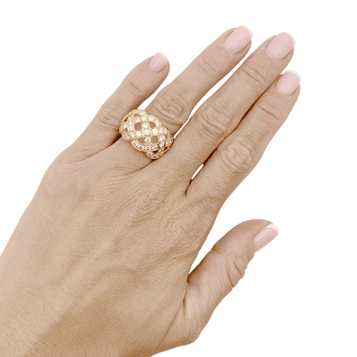 Bague 54 Bague Van Cleef & Arpels, « Tresse », or jaune 750/000, diamants. 58 Facettes 34702