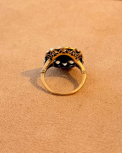 Bague 50 Bague Marguerite art déco en or jaune et saphirs et diamants 58 Facettes