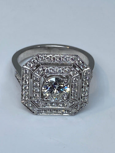 Bague 51 Bague de fiançailles, diamant 58 Facettes AB46